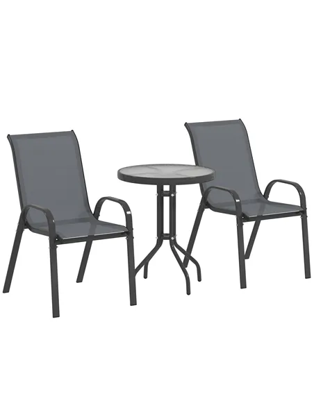 Outsunny Three-Piece Outdoor Garden Set - Grey