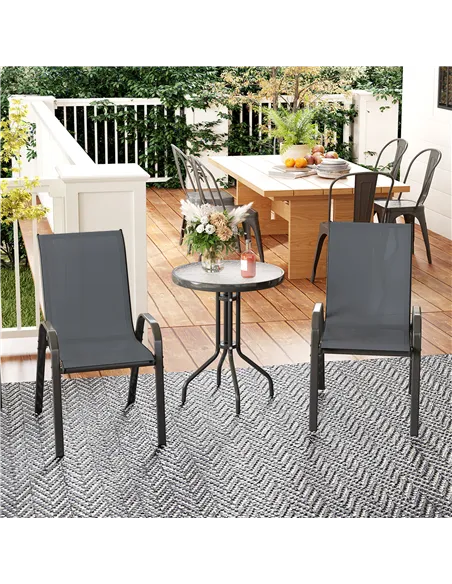 Outsunny Three-Piece Outdoor Garden Set - Grey
