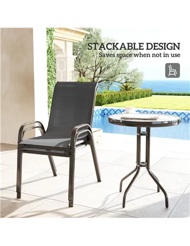 Outsunny Three-Piece Outdoor Garden Set - Grey