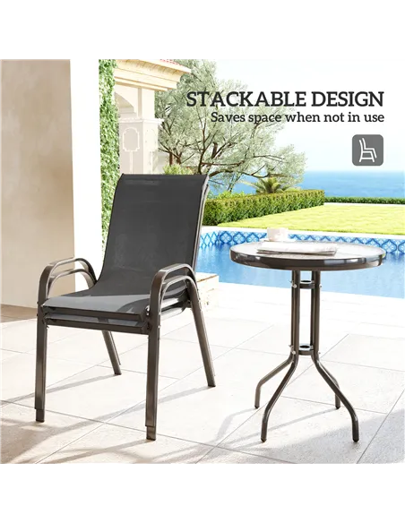 Outsunny Three-Piece Outdoor Garden Set - Grey