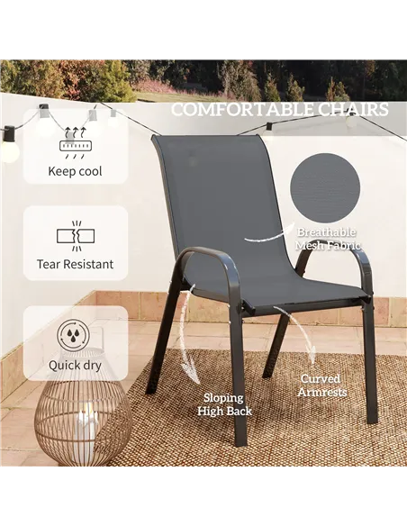 Outsunny Three-Piece Outdoor Garden Set - Grey