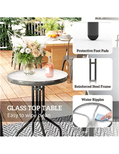 Outsunny Three-Piece Outdoor Garden Set - Grey