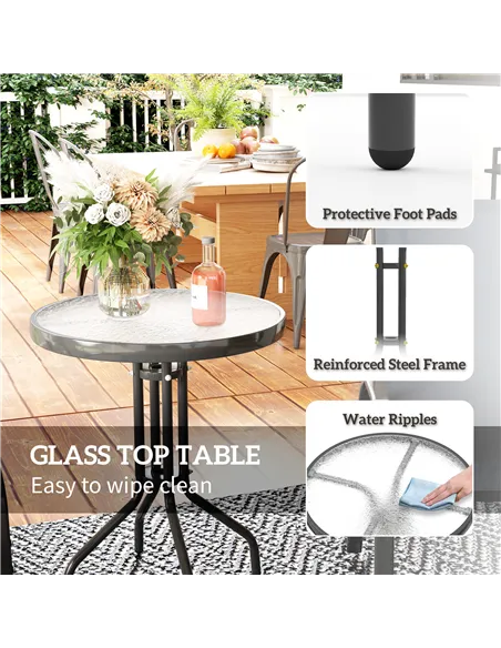 Outsunny Three-Piece Outdoor Garden Set - Grey