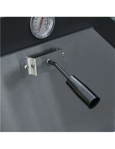 Outsunny Outdoor Garden Pizza Oven Charcoal BBQ Grill 3-Tier Freestanding w/ Chimney, Mesh Shelf, Thermometer Handles, Wheels Ga