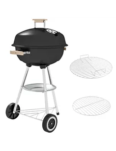 Outsunny Portable Round Kettle Charcoal Grill BBQ Smoker with Lid Outdoor Heat Control Party Patio Barbecue Garden
