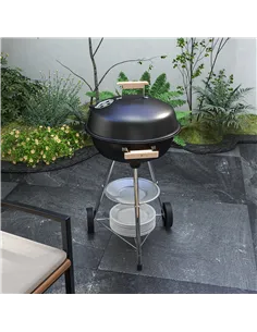 Outsunny Portable Round Kettle Charcoal Grill BBQ Smoker with Lid Outdoor Heat Control Party Patio Barbecue Garden 2