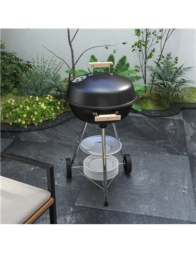 Outsunny Portable Round Kettle Charcoal Grill BBQ Smoker with Lid Outdoor Heat Control Party Patio Barbecue Garden