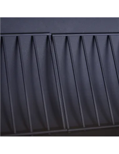 Outsunny Portable Charcoal BBQ Grill, Cold-rolled Steel, Solid Wood, 104H x 124L x53W cm-Black