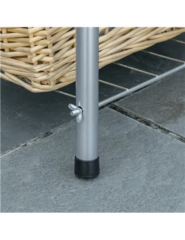 Outsunny Portable BBQ Charcoal Grill with 2 Wheels and Cooking Utensils, Smoker Grill with Lid for Outdoor Barbecues, Camping, P