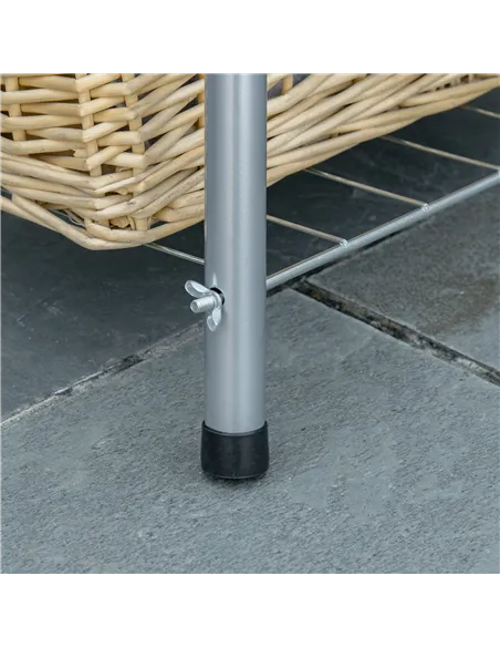 Outsunny Portable BBQ Charcoal Grill with 2 Wheels and Cooking Utensils, Smoker Grill with Lid for Outdoor Barbecues, Camping, P