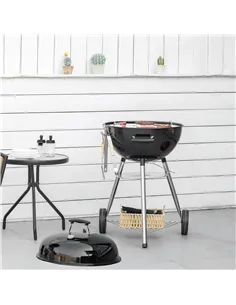 Outsunny Portable Kettle Charcoal Grill - Black 2