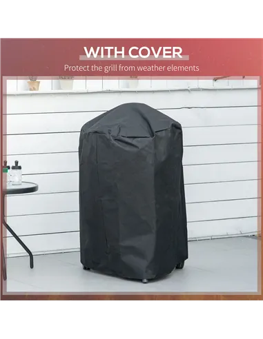 Outsunny Portable Kettle Charcoal Grill - Black