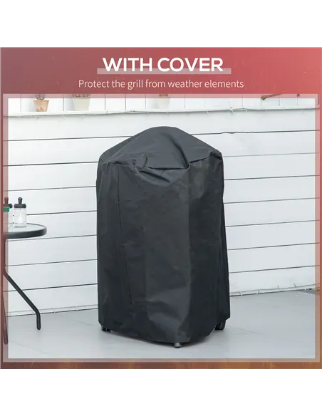 Outsunny Portable Kettle Charcoal Grill - Black