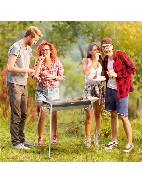 Outsunny Charcoal BBQ Grill - Black