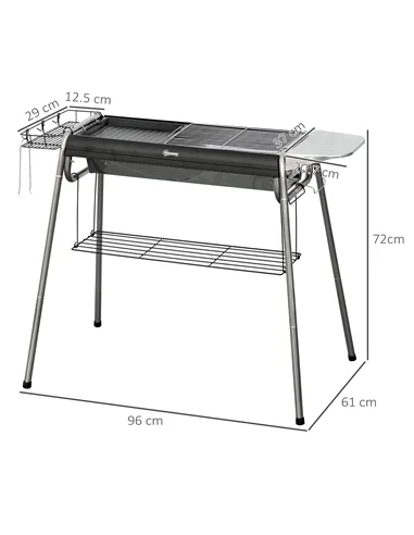 Outsunny Charcoal BBQ Grill - Black