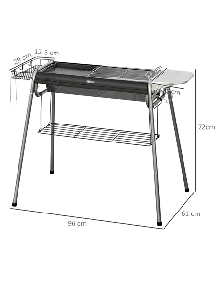 Outsunny Charcoal BBQ Grill - Black