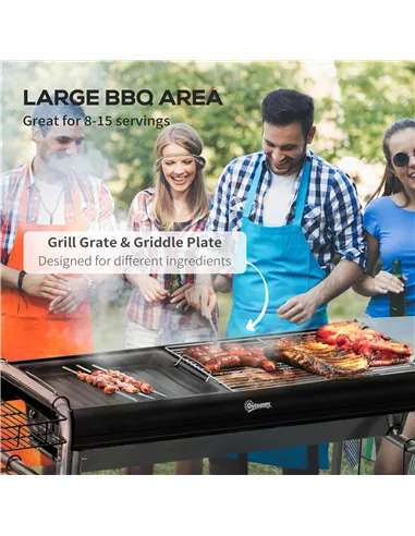 Outsunny Charcoal BBQ Grill - Black