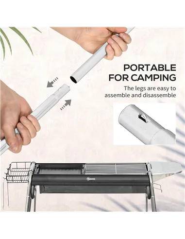 Outsunny Charcoal BBQ Grill - Black