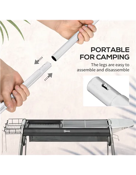 Outsunny Charcoal BBQ Grill - Black