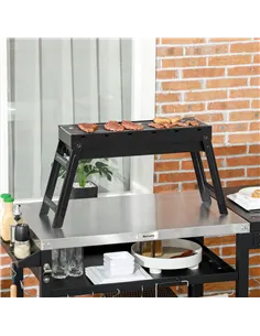 Outsunny Foldable Charcoal Grill - Black 2