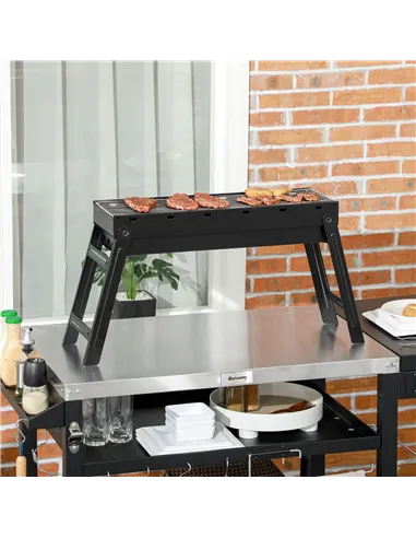 Outsunny Foldable Charcoal Grill - Black