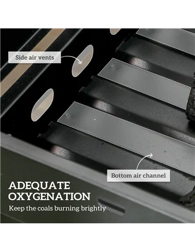 Outsunny Foldable Charcoal Grill - Black