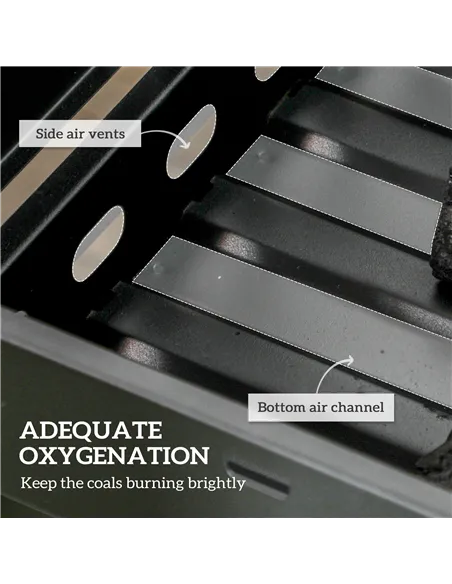 Outsunny Foldable Charcoal Grill - Black