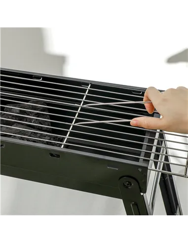 Outsunny Foldable Charcoal Grill - Black