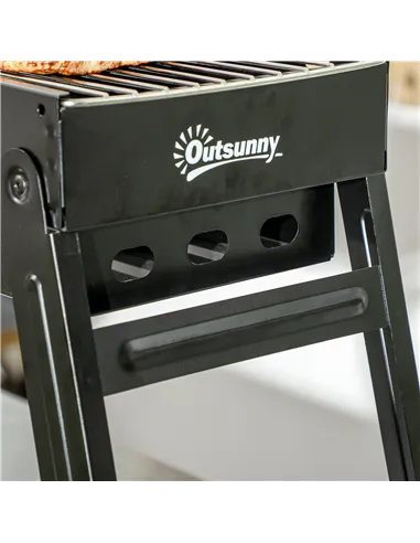 Outsunny Foldable Charcoal Grill - Black