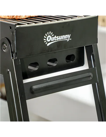 Outsunny Foldable Charcoal Grill - Black