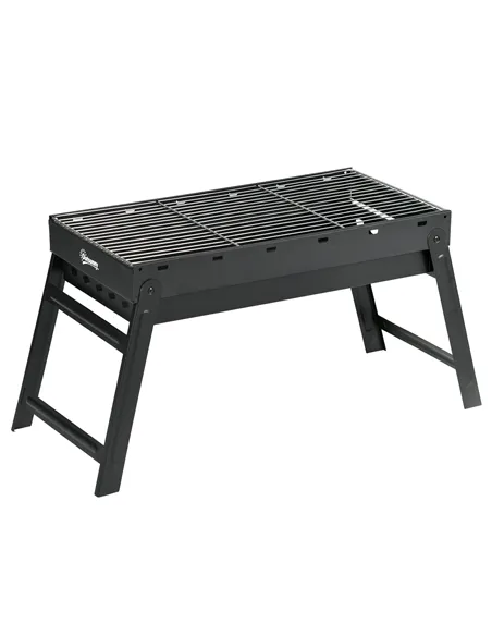 Outsunny Foldable Charcoal Grill - Black