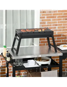 Outsunny Foldable Charcoal Grill - Black 2