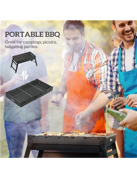 Outsunny Foldable Charcoal Grill - Black