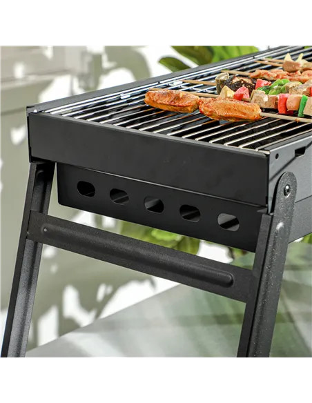 Outsunny Foldable Charcoal Grill - Black