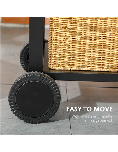 Outsunny Adjustable Charcoal Pan BBQ, with Thermometer and Warming Rack