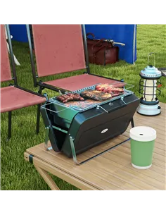 Outsunny Metal Suitable-Style Portable BBQ Grill - Black 2
