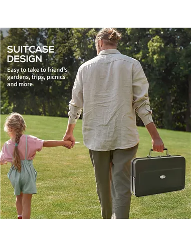 Outsunny Metal Suitable-Style Portable BBQ Grill - Black