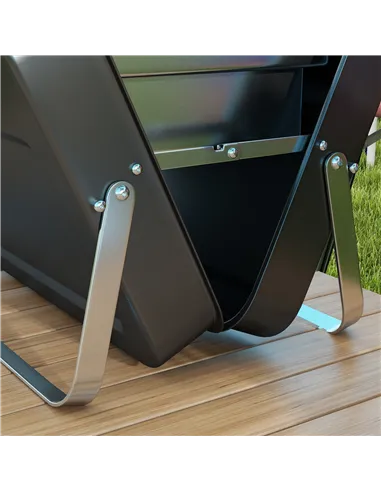 Outsunny Metal Suitable-Style Portable BBQ Grill - Black