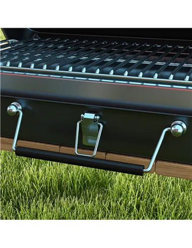 Outsunny Metal Suitable-Style Portable BBQ Grill - Black