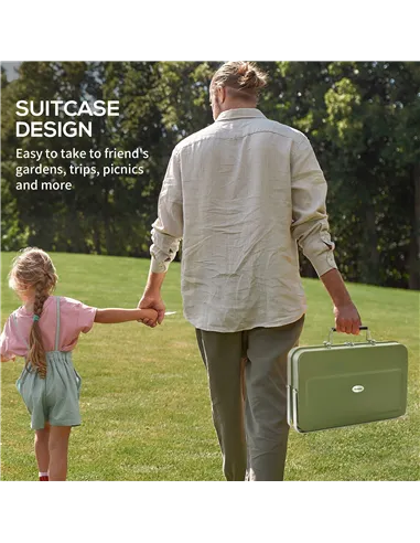 Outsunny Metal Suitable-Style Portable BBQ Grill - Green