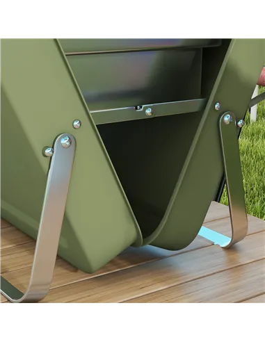 Outsunny Metal Suitable-Style Portable BBQ Grill - Green