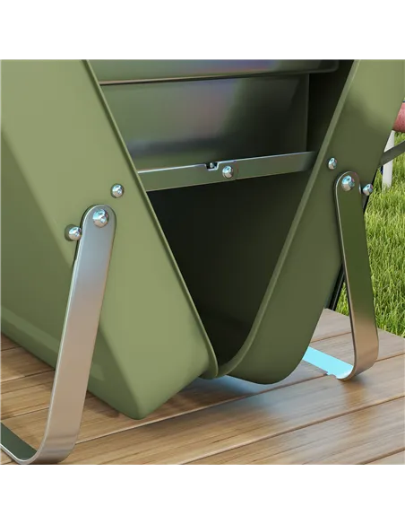 Outsunny Metal Suitable-Style Portable BBQ Grill - Green