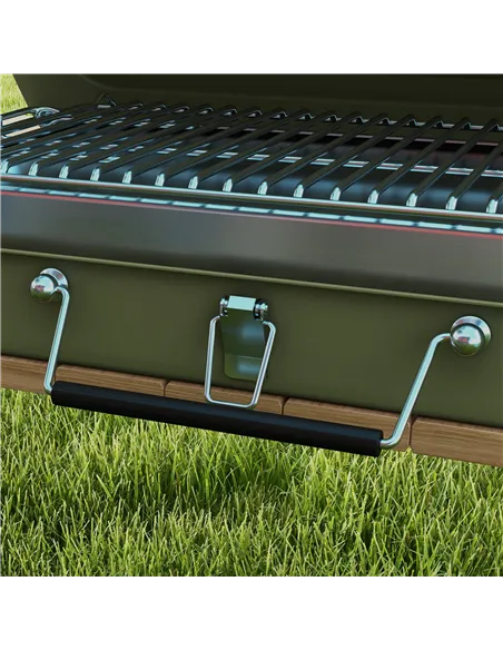 Outsunny Metal Suitable-Style Portable BBQ Grill - Green