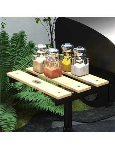 Outsunny Charcoal BBQ, with Thermometer, Shelves and Wheels