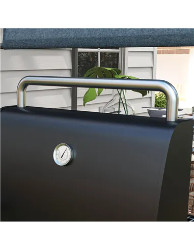 Outsunny Charcoal BBQ, with Thermometer, Shelves and Wheels