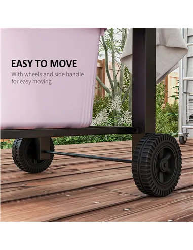 Outsunny Charcoal Grill, with Height-Adjustable Coal Pan - Black