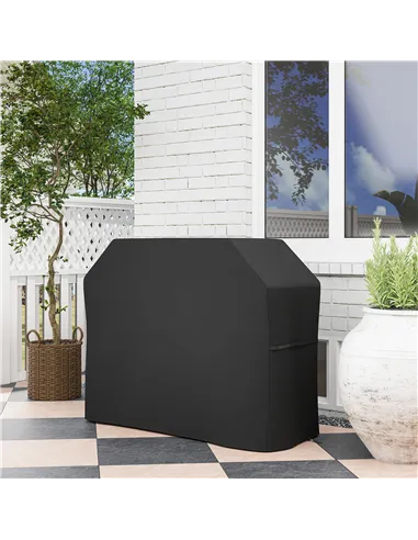 Outsunny 147 x 61cm Plastic Coated Protective Grill Cover - Black