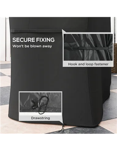 Outsunny 147 x 61cm Plastic Coated Protective Grill Cover - Black