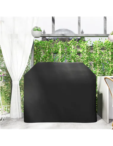 Outsunny 147 x 61cm Plastic Coated Protective Grill Cover - Black