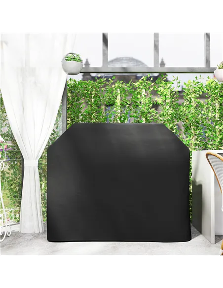 Outsunny 147 x 61cm Plastic Coated Protective Grill Cover - Black